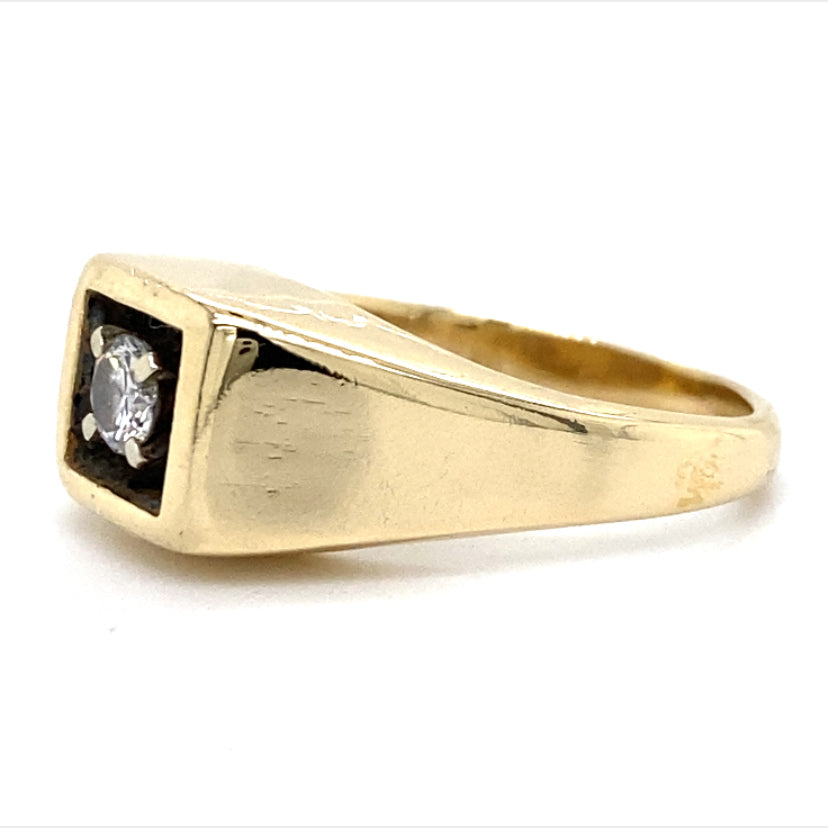 Estate Gent's 14K YG 0.23 carat I1, J Diamond Fashion Ring size 8
