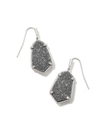 Alexandria Rhodium Plated Drop Earrings in Platinum Drusy by Kendra Scott