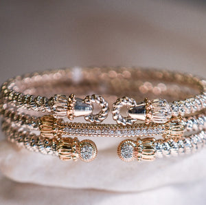 Sterling Silver & Yellow Gold Diamond Bracelet by VAHAN