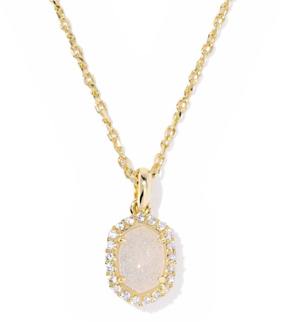Daphne Gold Plated Iridescent Drusy Crystal Frame Short Pendant Necklace by Kendra Scott
