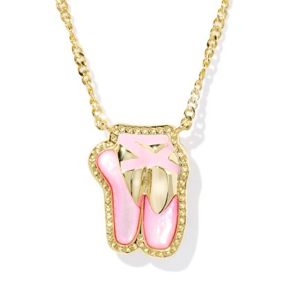 Ballet Gold Plated Blush MOP Short Pendant Necklace by Kendra Scott