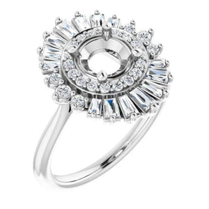 Vintage Style Diamond Semi-Mount Engagement Ring