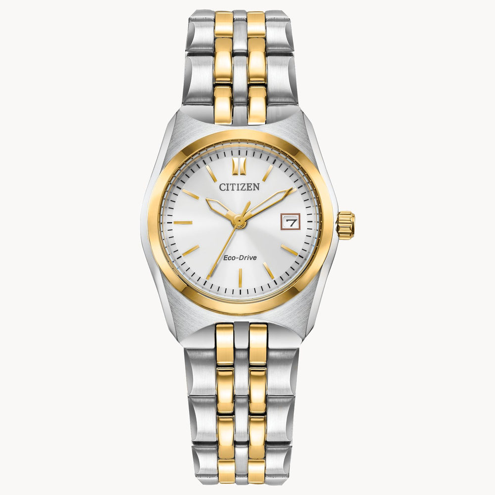 Eco-Drive, Mineral Crystal, Two-Tone, WR100, by Citizen