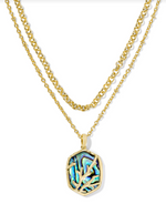 Daphne Gold Abalone Coral Frame Multi Strand Necklace by Kendra Scott