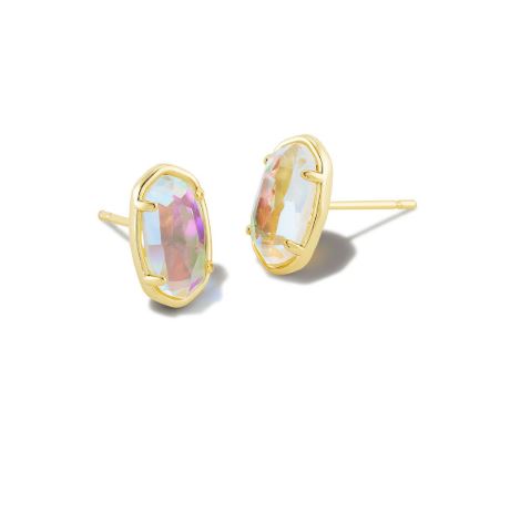 Grayson Gold Plated Dichroic Glass Stone Stud Earrings by Kendra Scott