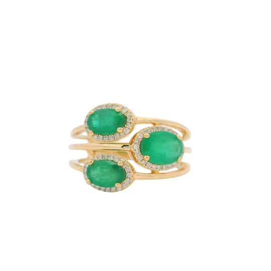 14K Yellow Gold  Emerald & Diamond Ring by RJM
