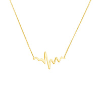 Yellow Gold Plated Heart Beat Necklace