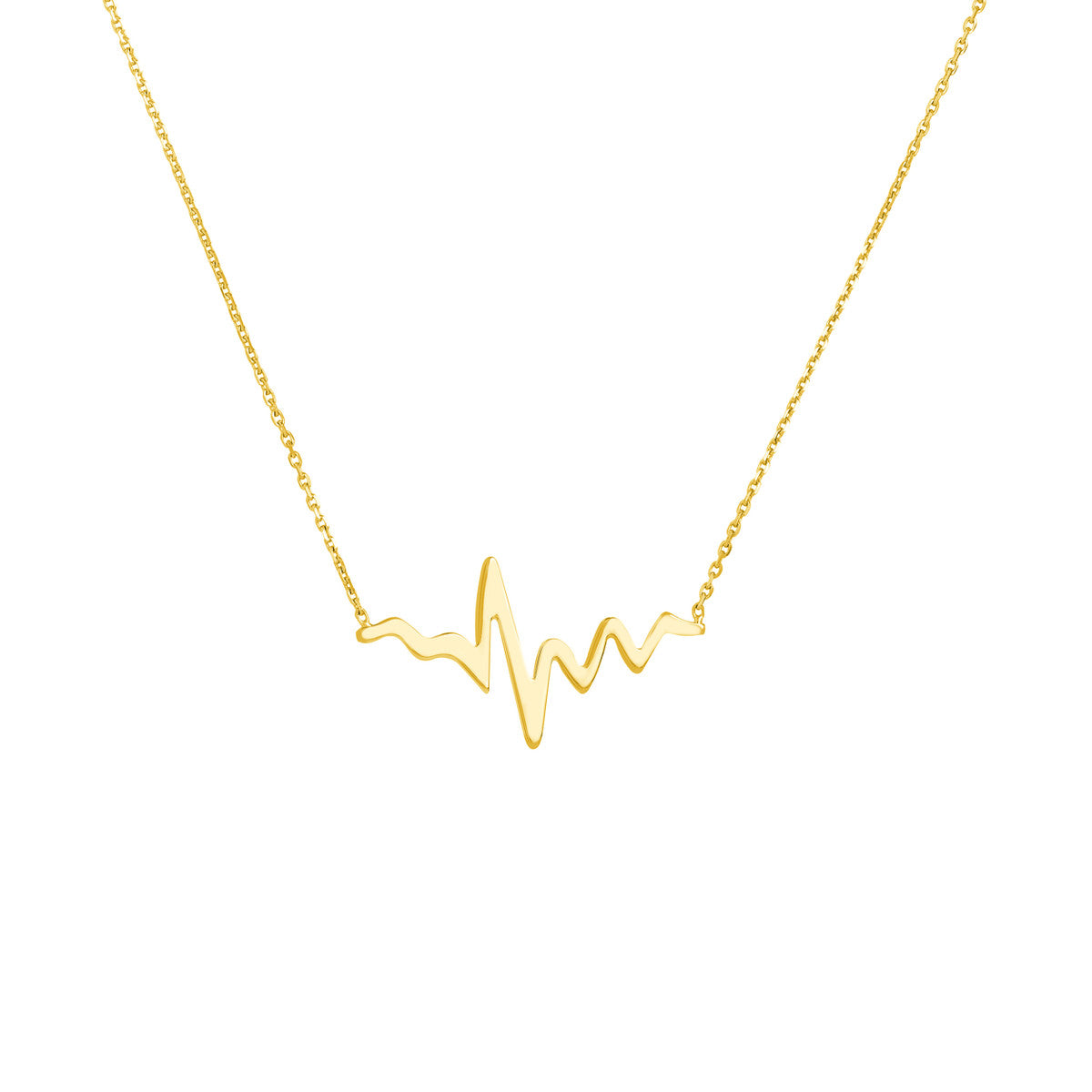 Yellow Gold Plated Heart Beat Necklace