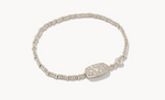 Grayson Silver Stretch Bracelet with White Crystals by Kendra Scott