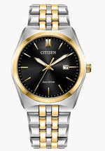 Corso Two-Tone Stainless Steel Bracelet Watch with Black Dial by Citizen