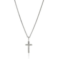 JH Essentials Spiritual Silver Cross Pendant on 1.5mm Rolo Chain Sz 16-18 by John Hardy