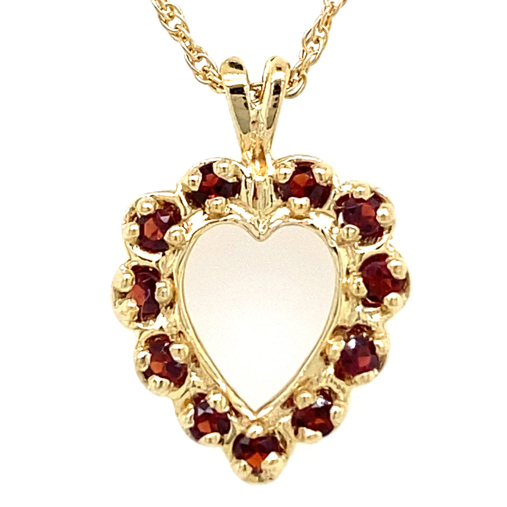 Estate Garnet Heart Necklace