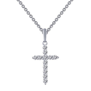 Sterling Silver Simulated Diamond Cross Pendant by Lafonn