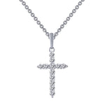 Sterling Silver Simulated Diamond Cross Pendant by Lafonn