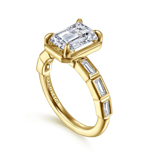 14K Yellow Gold 0.38cttw VS2 G-H Diamond Semi-Mount Ring by Gabriel