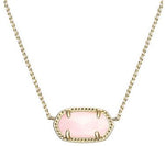 Elisa Gold Plated Necklace in Rose Quartz by Kendra Scott