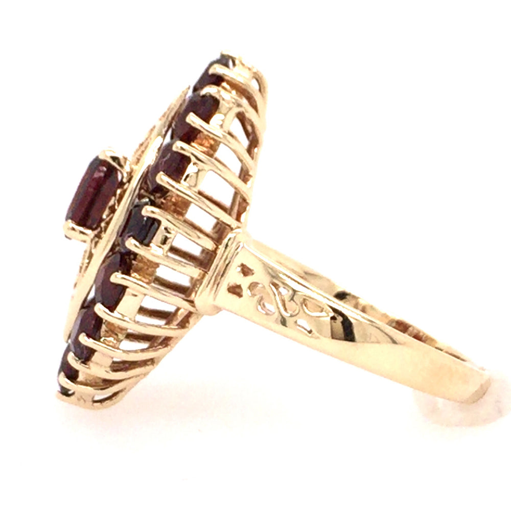 Estate Garnet Navette Ring