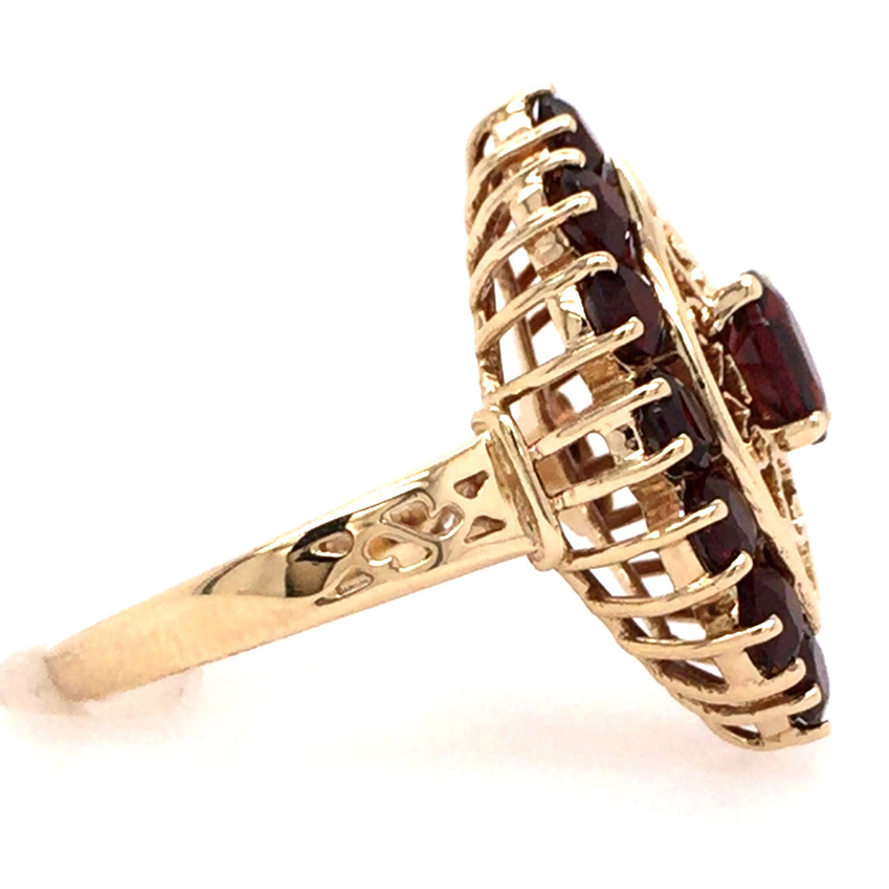 Estate Garnet Navette Ring