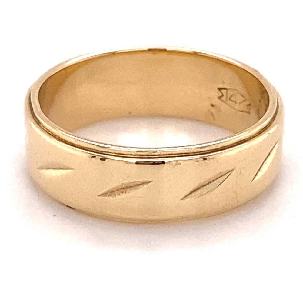 Estate Diamond Cut Wedding Band