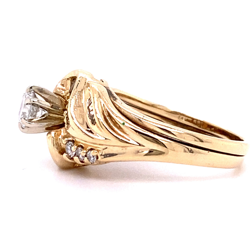 Estate 0.94cttw Diamond Wedding Set