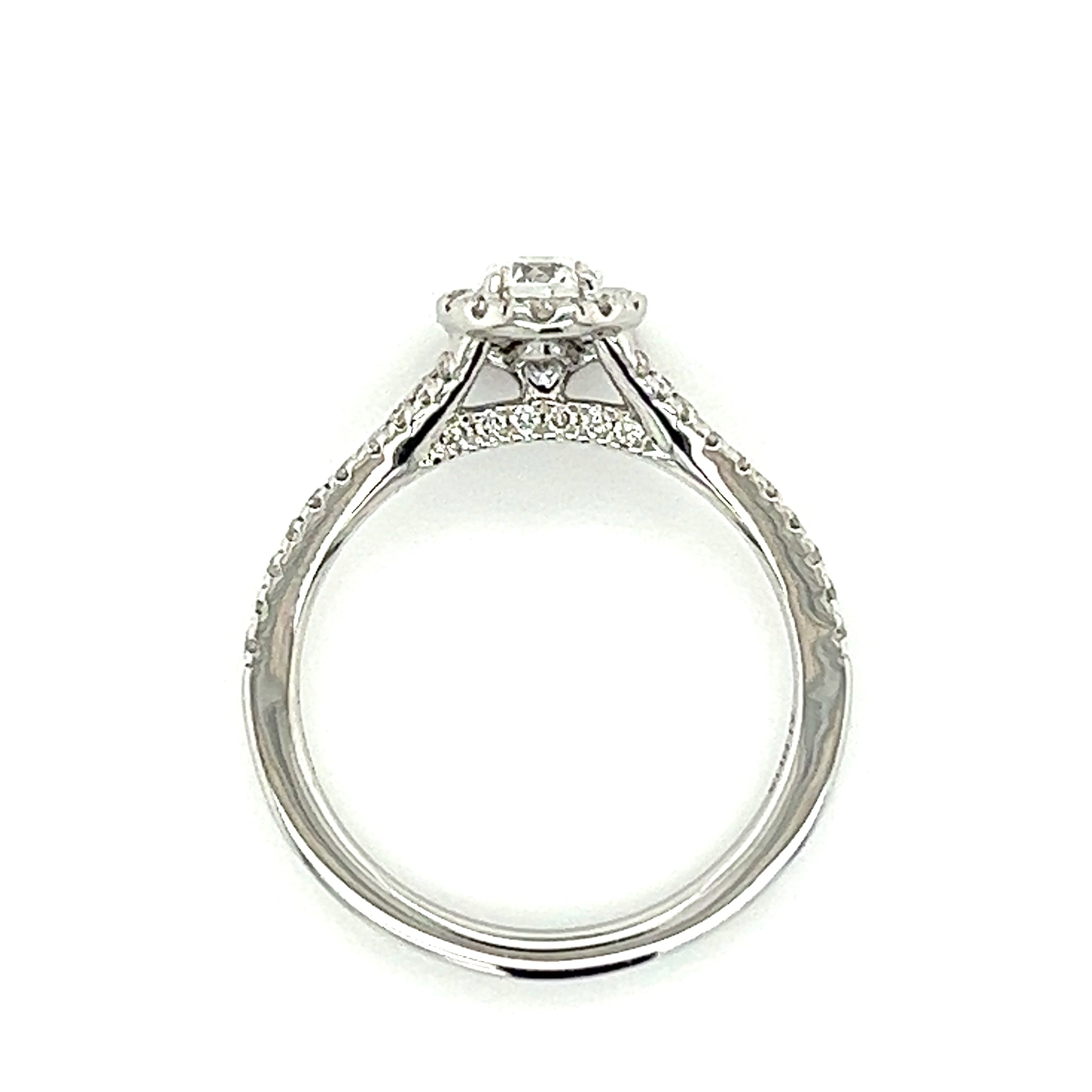 Oval Engagement Ring with Oval Lab Grown Diamond and Halo