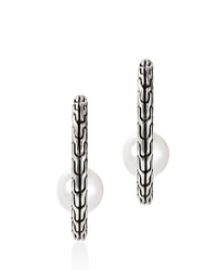 Essentials Silver Hoop Earrings with Cultured Fresh Water Pearl by John Hardy