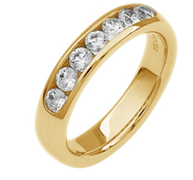 14K Yellow Gold 0.22cttw I1 H-I Diamond Channel Wedding Band