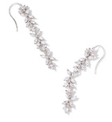 Rosalie Silver White Crystal Linear Earrings by Kendra Scott