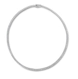 18K White Gold HOF 8.03cttw VI-SI GH Diamond Signature Uniform Line Necklace 16"