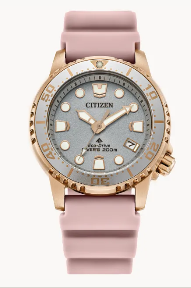 Ladies Eco Drive Promaster Dive Watch with Rose Gold-Tone Stainless Steel & Blush-Tone Strap by Citizen