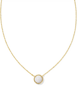 Vollyball Gold Plated White MOP Short Pendant Necklace by Kendra Scott