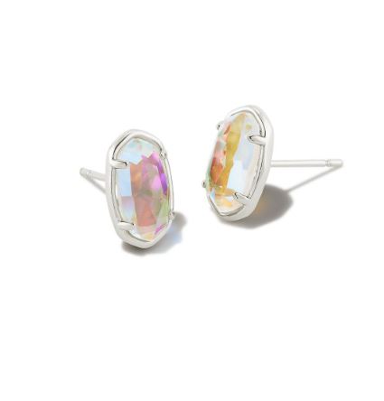 Grayson Silver Dichroic Glass Stone Stud Earrings by Kendra Scott