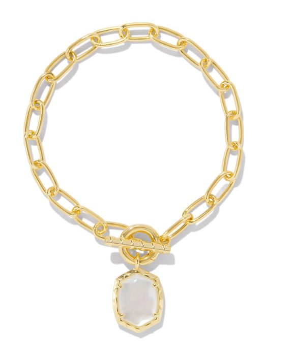 Daphne Link & Chain Gold Plated Ivory MOP Bracelet S/M by Kendra Scott