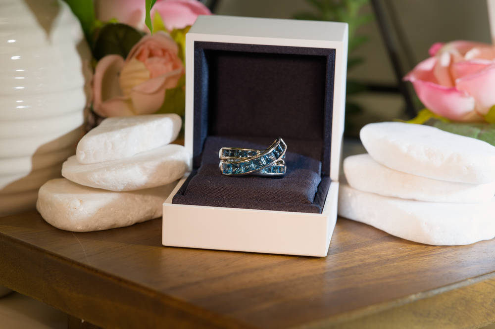 Criss Cross Blue Topaz Ring by Bellarri
