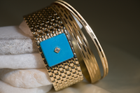 Estate Concord Turquoise Panther Link Bracelet