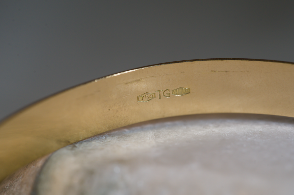 Estate Bolywood bangle 18k yellow gold