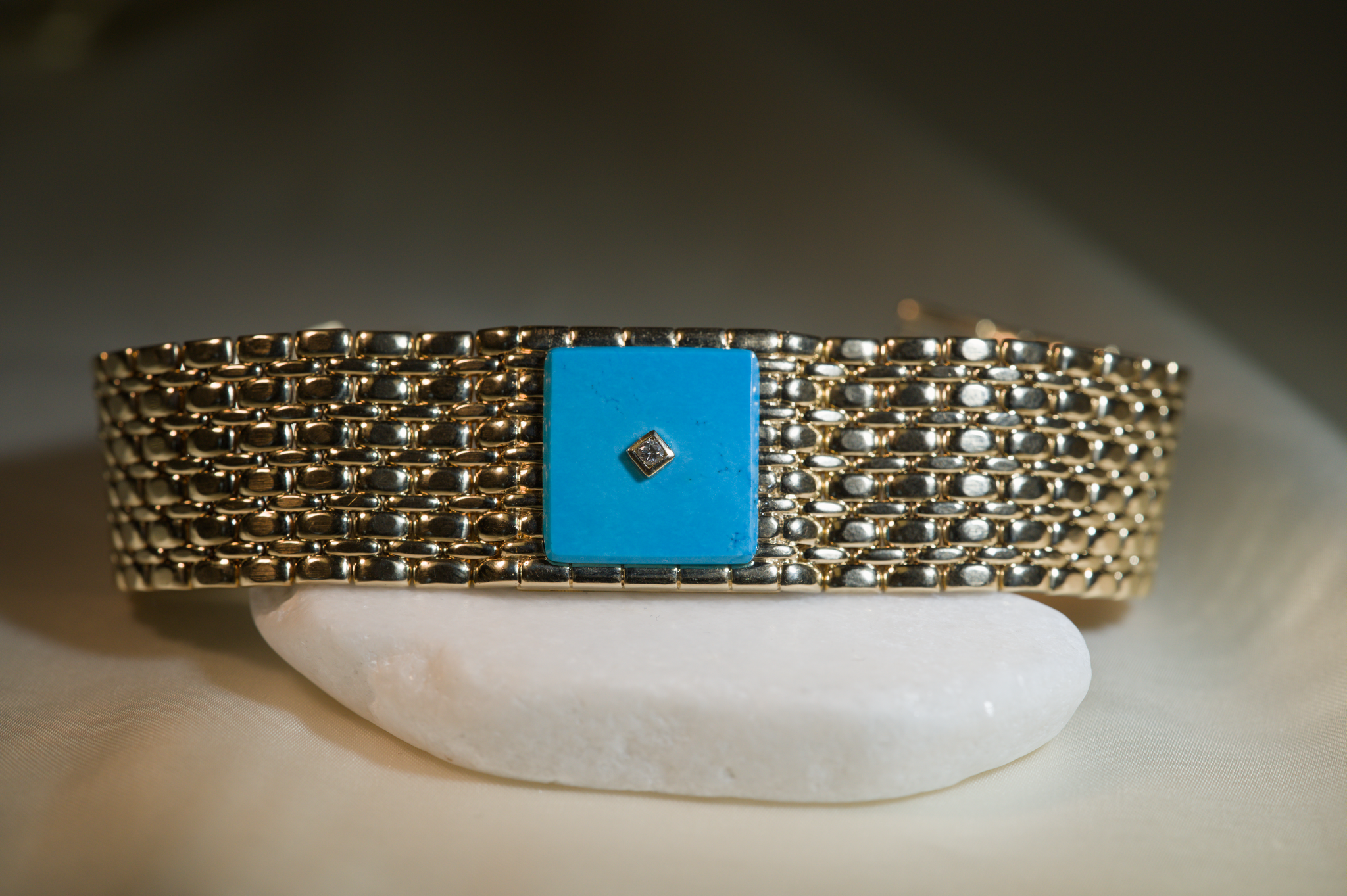 Estate Concord Turquoise Panther Link Bracelet