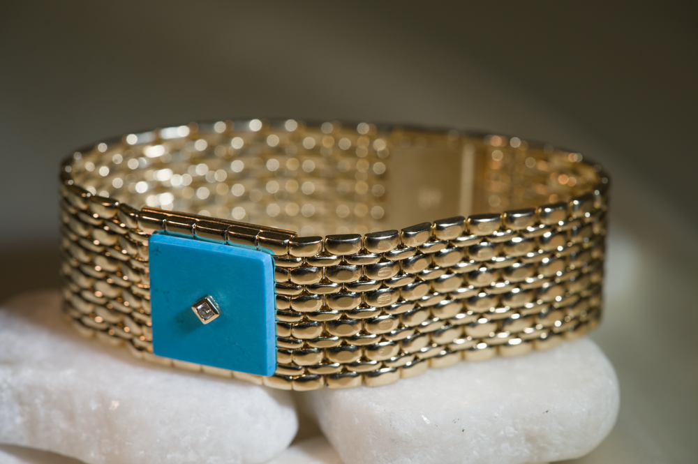 Estate Concord Turquoise Panther Link Bracelet