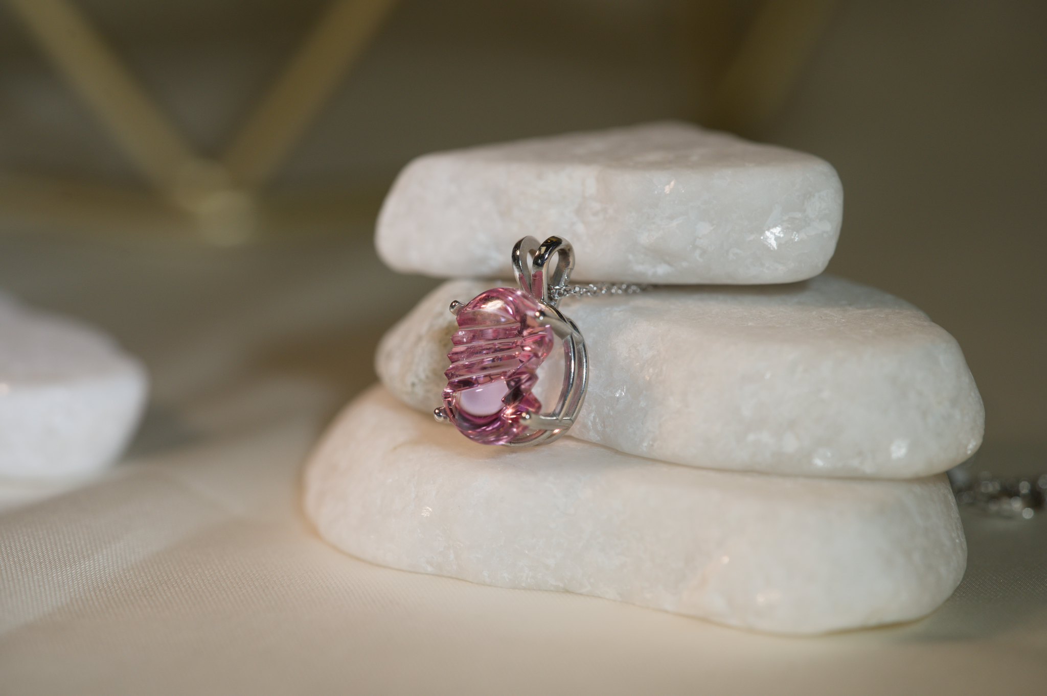 Fantasy Cut Pink Tourmaline Necklace