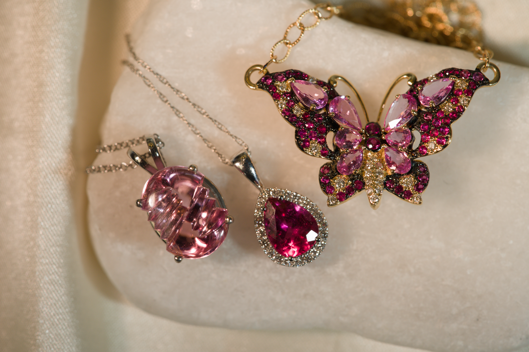 Fantasy Cut Pink Tourmaline Necklace