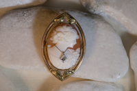 Estate Yellow & Green Gold Cameo Brooch
