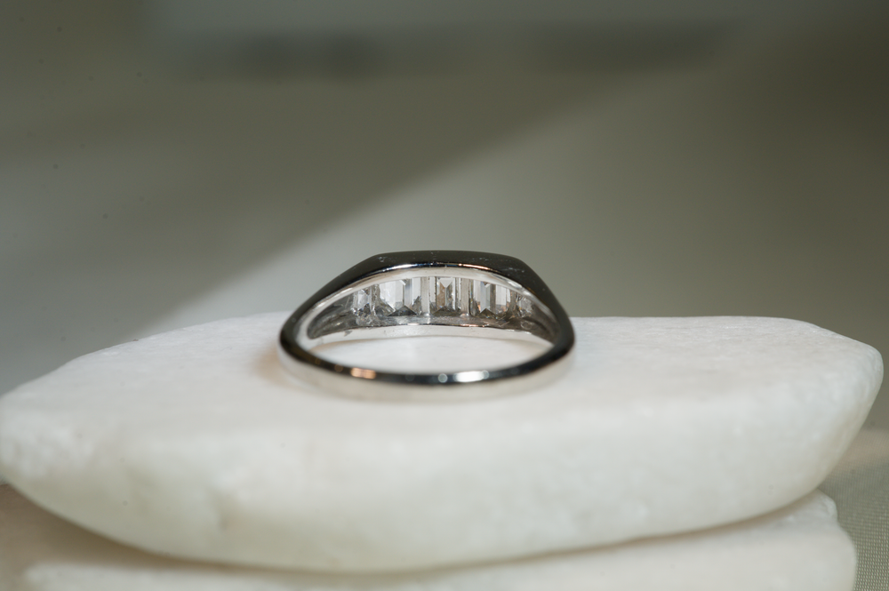 Estate Gent's Platinum Diamond Ring