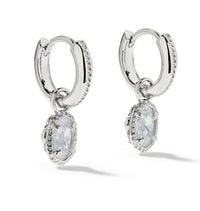 Mini Ellie Luxe Silver White CZ Huggie Earrings