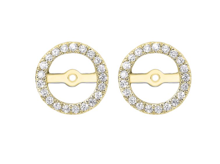 14K Yellow Gold 0.25cttw I1 H-I Diamond Earring Jackets