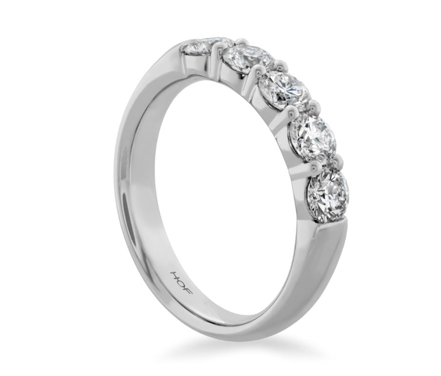 18K White Gold Signature 5 Stone 1.05cttw VS G-H Diamond Band by Hearts on Fire