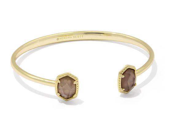 Daphne Gold Plated Taupe MOP Frame Cuff Bracelet S/M by Kendra Scott