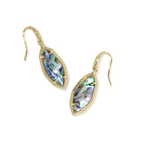 Ophelia Gold Plated Abalone Shell Small Drop Earrings by Kendra Scott