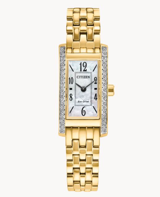 Ladies Eco Drive Petite Palidoro MOP Dial Gold-Tone Watch