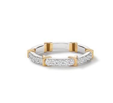 18K White & Yellow Gold Copley Eternity Pave 0.88cttw VS G-H Diamond Ring by Hearts on Fire
