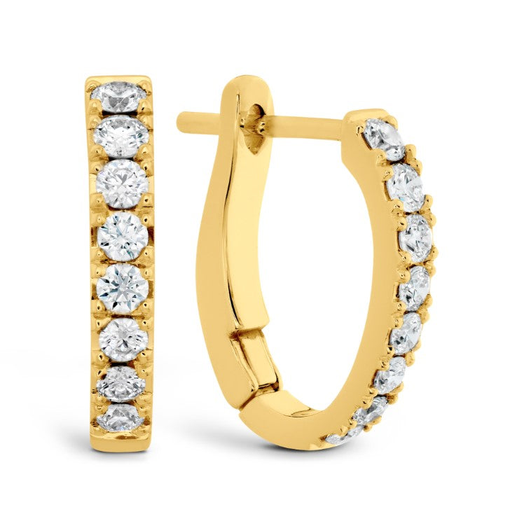 18K Yellow Gold  0.33cttw VS-SI IJ Mini Hoop Graduated Earrings by Hearts On Fire